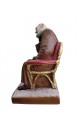 Statua Padre Pio seduto dormiente 22cm